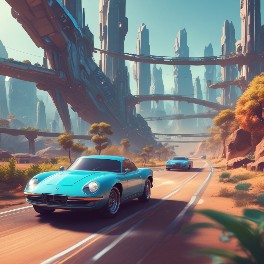 Gameplay from a futuristic and cute racing game